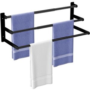 NIB gizozo Black Bath Towel 3-Tier Bars Set